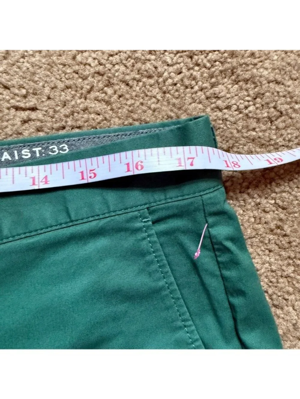 J.Crew Stanton Khaki Chino Shorts Mens 33 Cotton Twill 7” Inseam Teal Green
